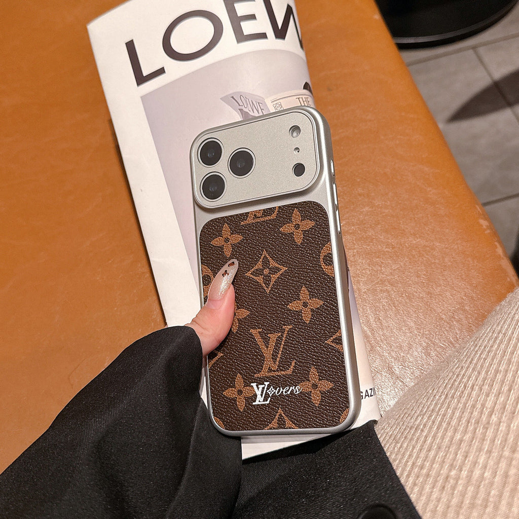 LV lens protection iPhone case showing the slim edge profile and raised lens area