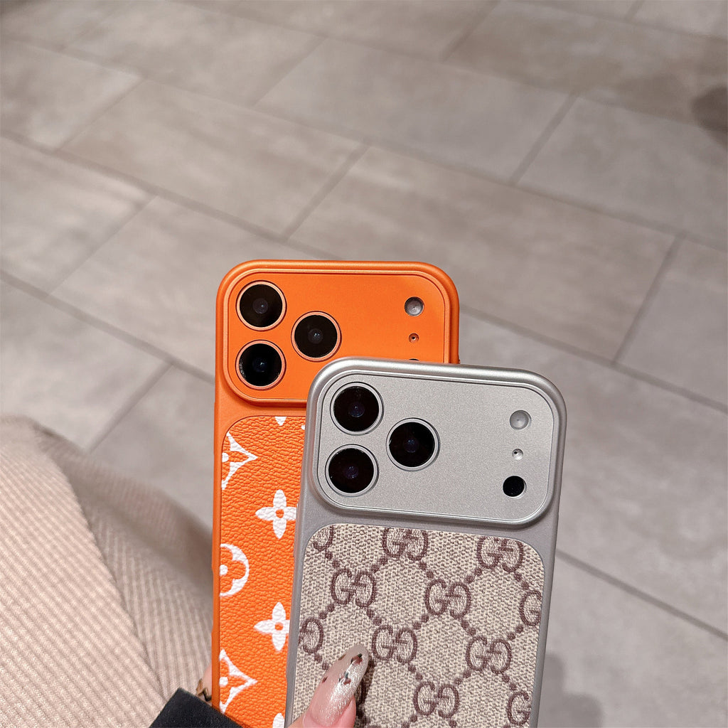 LV lens protection iPhone case close-up highlighting the reinforced camera frame