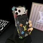 LV MagSafe iPhone case with magnetic card holder showing the fitted protective cover