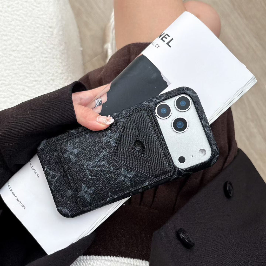 LV MagSafe iPhone case showing the detachable card holder and protective rear cover