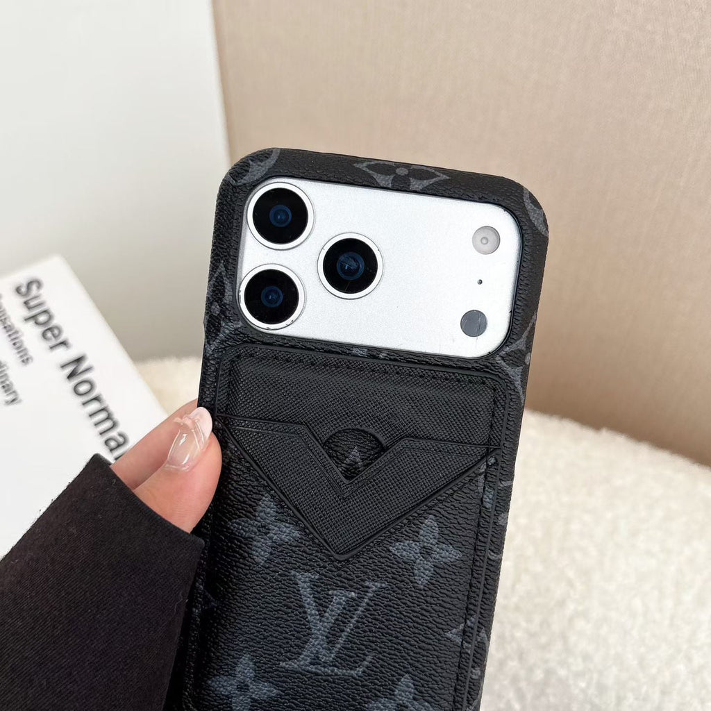 Detailed view of the MagSafe iPhone wallet case showing card storage and fitted edges