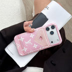 MagSafe iPhone case showing the rear card holder, leather finish and protective edge