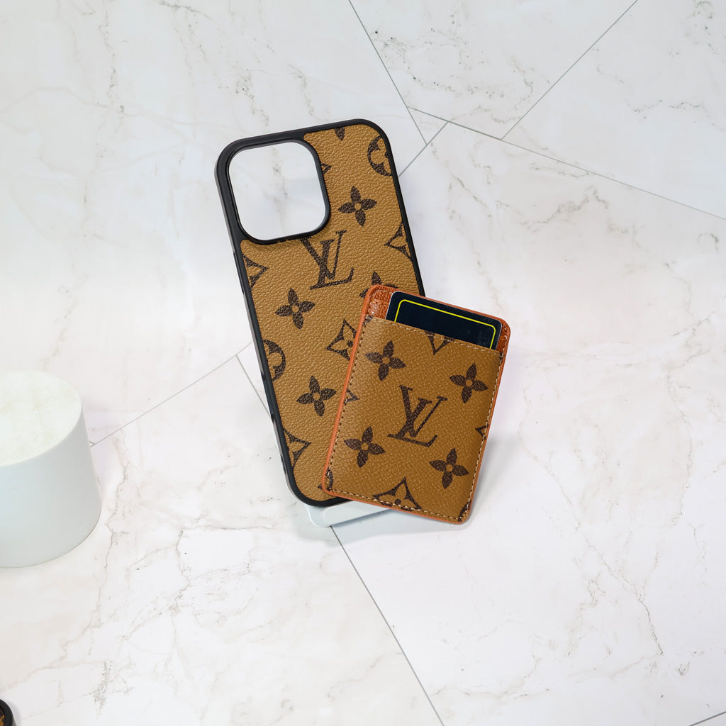Detailed view of the MagSafe iPhone case showing the magnetic card holder and finish