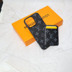 Louis V iPhone MagSafe case showing the card holder attachment and back cover design
