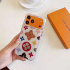 White multicolor monogram LV iPhone case showing the colorful back and slim edge protection