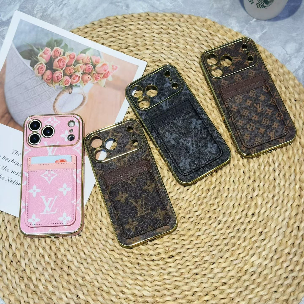 LV Pattern Leather iPhone Case for iPhone 12-17 / Pro / Pro Max / Plus / Air