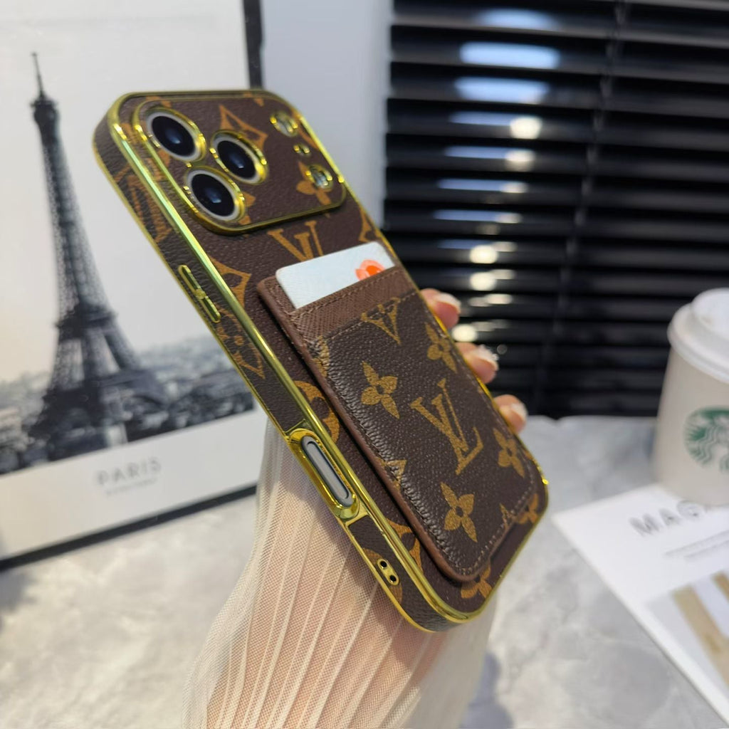 LV Pattern Leather iPhone Case