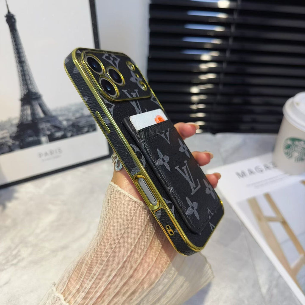 LV Pattern Leather iPhone Case