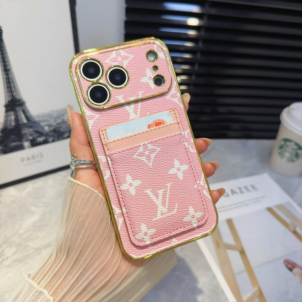 LV Pattern Leather iPhone Case