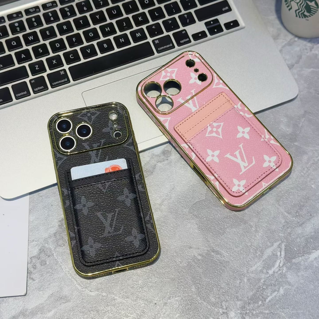 LV Pattern Leather iPhone Case