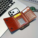 Luxury Card Holder Wallet LV Style iPhone 17 Series Phone Case