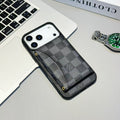 Luxury Card Holder Wallet LV Style iPhone 17 Series Phone Case
