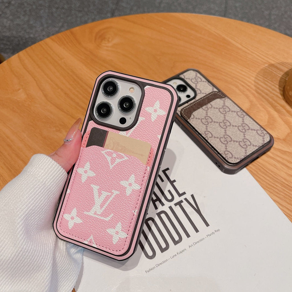 Luxury LV iPhone case showing the rear monogram design and raised camera area