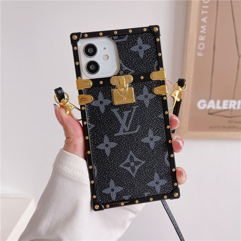 LV trunk iPhone case showing the full protective cover and trunk-inspired styling