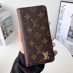 Louis V folio wallet iPhone case showing the integrated storage and protective folio design