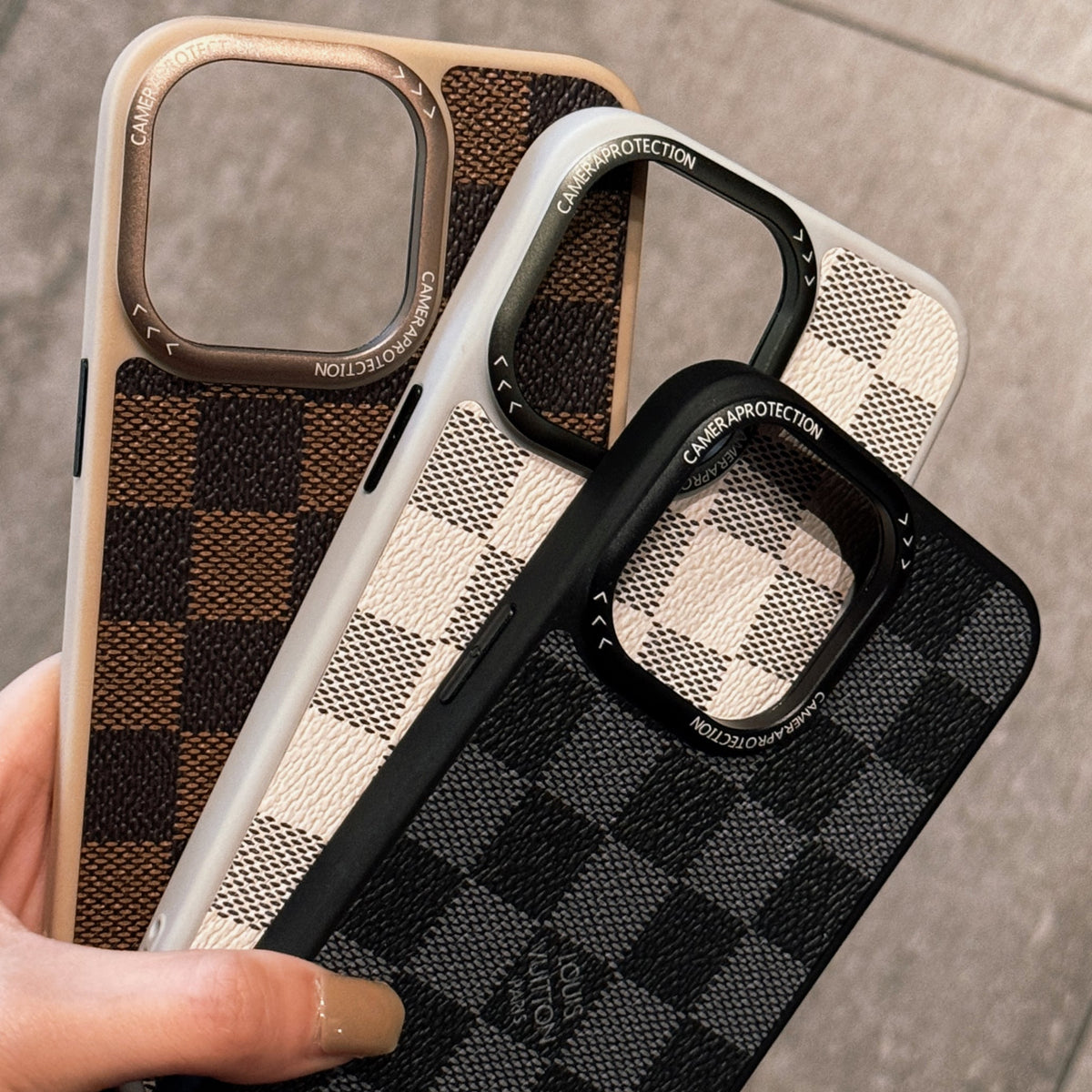 Classic leather iPhone case showing the fitted camera opening and raised protective edge