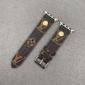 LV Apple Watch Band Brown Leather
