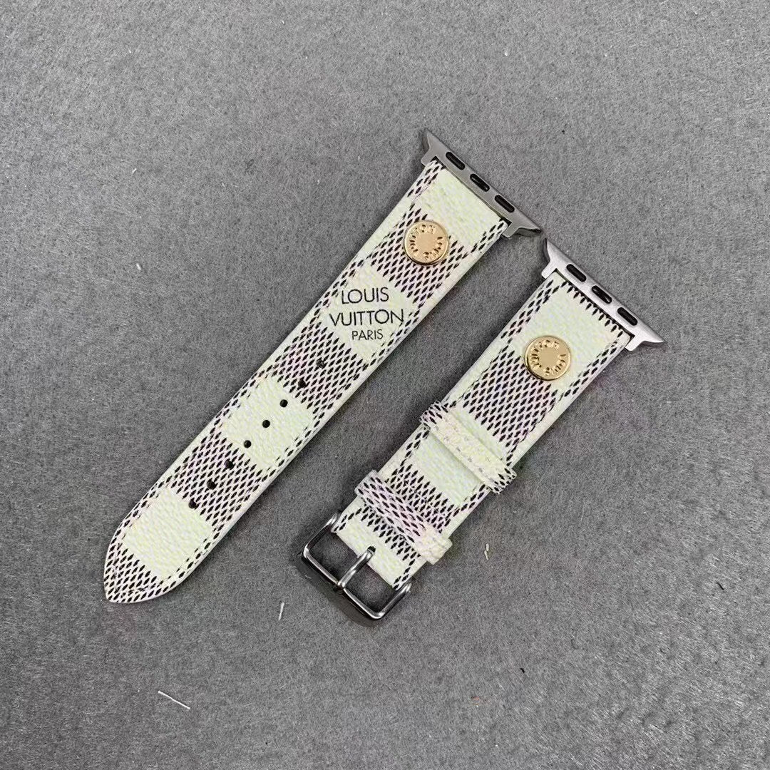 White Checkered Luxury Apple Watch Band