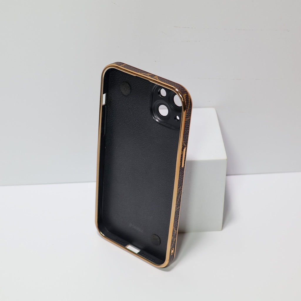 Luxury hand strap iPhone case showing the decorative strap and wallet-style back cover