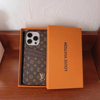 LV iPhone card slot case shown packaged in a presentation box