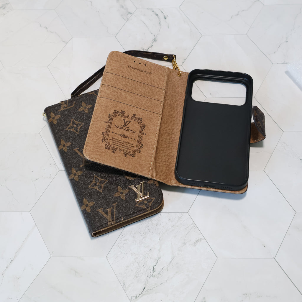 Classic LV Leather Wallet iPhone Case