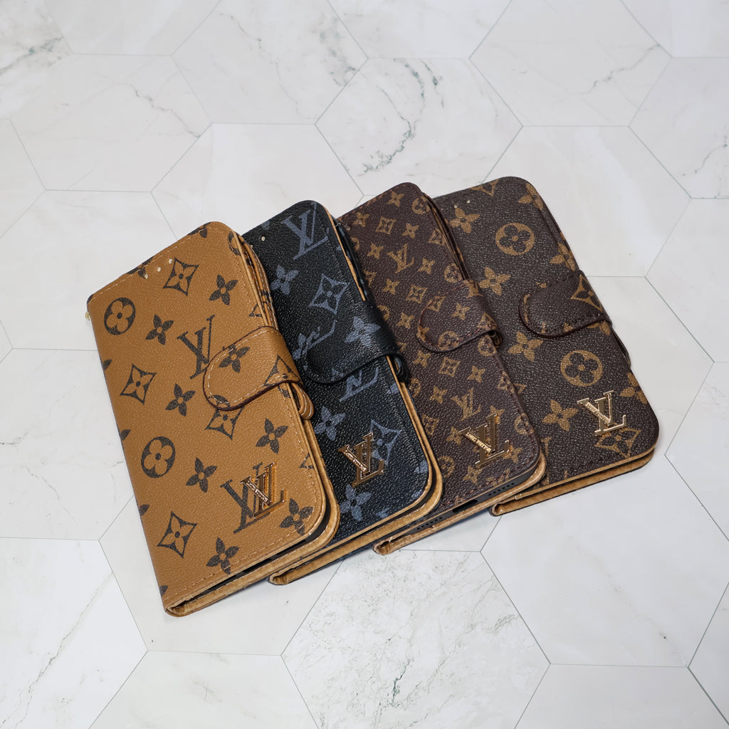 Classic LV Leather Wallet iPhone Case for iPhone 12-17 / Pro Max / Plus / Air