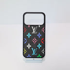 Classic leather LV iPhone case showing the rear cover, camera area and protective edges