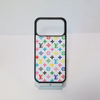 Classic leather LV iPhone case close-up showing the leather finish and edge protection