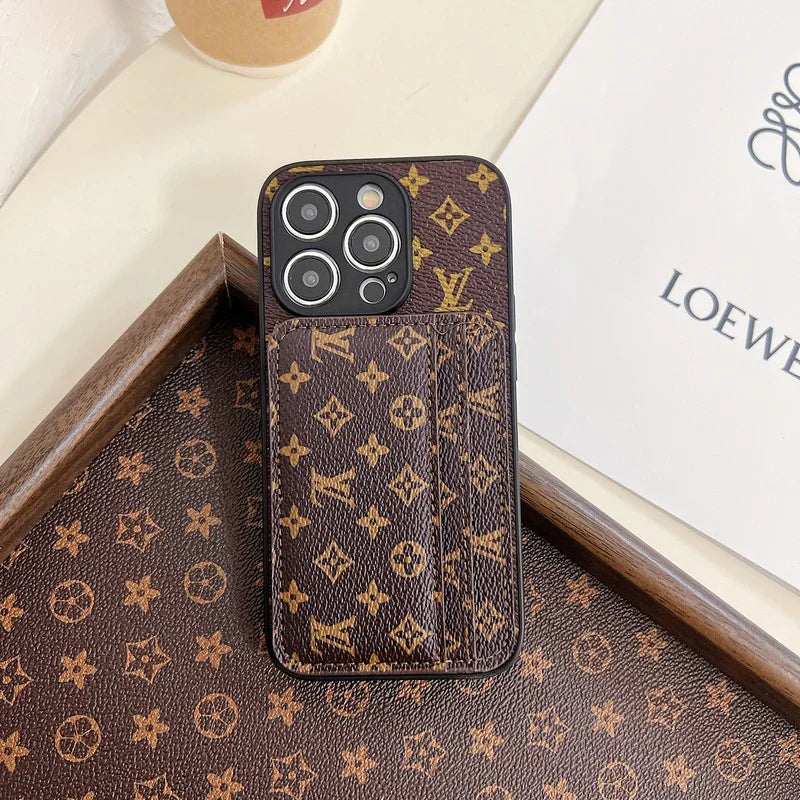 Luxury Case Iphone Series Monogram Leather Dual Cardholder