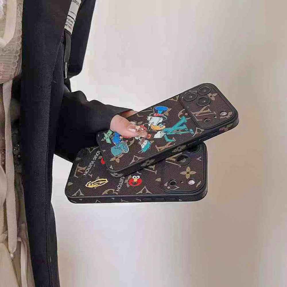 Multicolor monogram LV iPhone case showing the fitted rear cover and protective edges