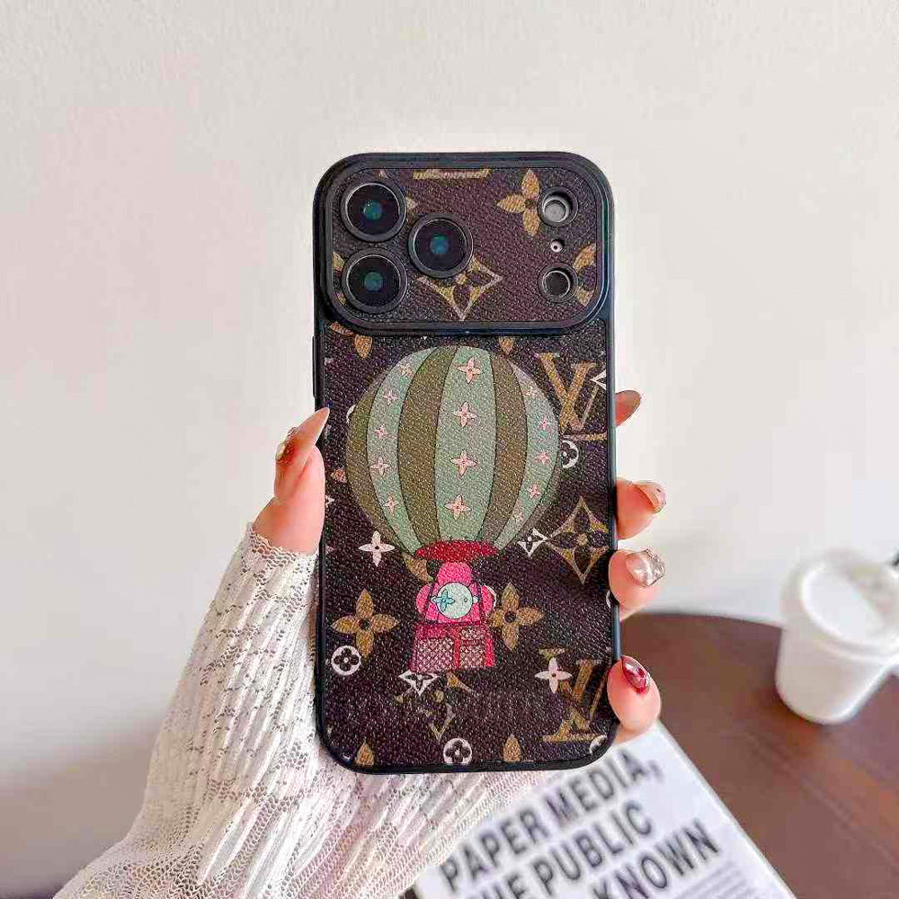 Multicolor monogram LV iPhone case showing the colorful rear panel and camera cutout