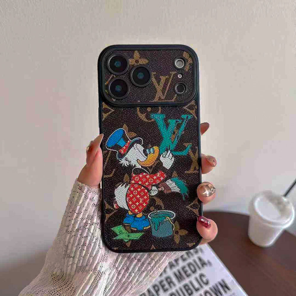 Multicolor monogram LV iPhone case showing the rear design, edge protection and fitted camera opening