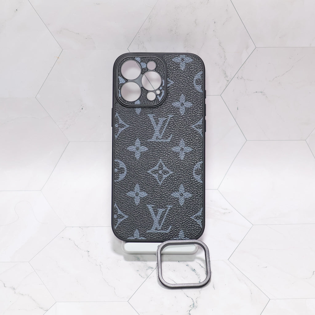 LV iPhone case with swappable camera lens frame showing the camera protection and slim fitted profile