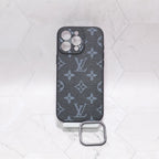 LV iPhone case with swappable camera lens frame showing the camera protection and slim fitted profile