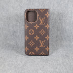 Louis Vuitton Phone Case Wallet for iPhone 12 13 14 15 16 Pro Max Plus Brown Monogram