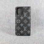 Louis Vuitton Wallet Phone Case for iPhone 11 12 13 14 15 16 Pro Max Plus Black Monogram