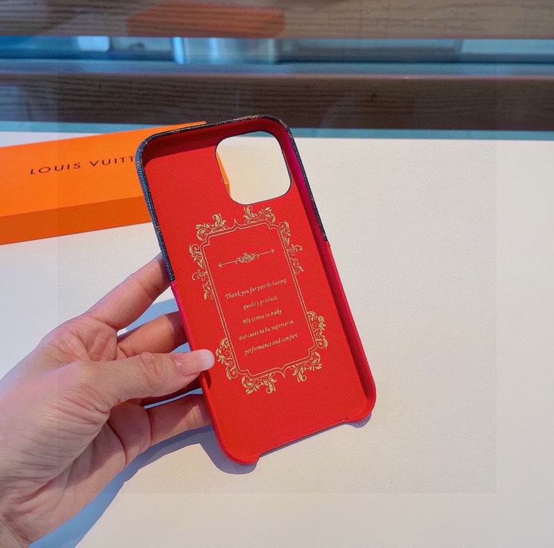 Louis Vuitton iPhone case showing the premium leather finish and protective back design
