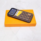 LV iPhone card holder case showing the fitted camera area and protective edges