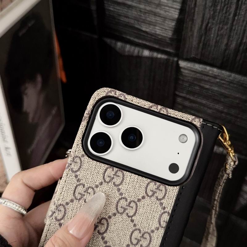LV iPhone wallet case showing the fitted camera opening and raised protective edge