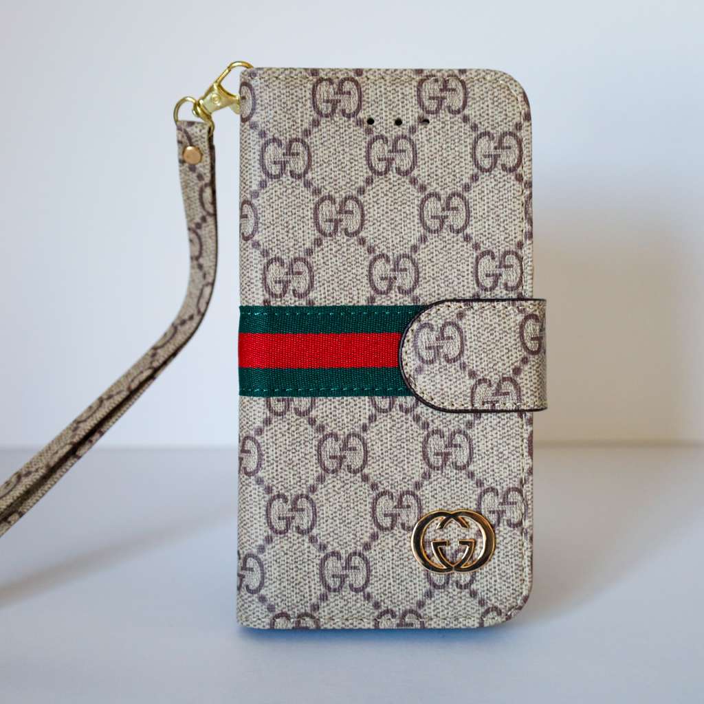 Gucci Wallet Case Iphone Beige Leather For Iphone 11 12 13 14 15 16 Pro Max Plus