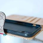 Gucci Wallet Case iPhone Beige Leather