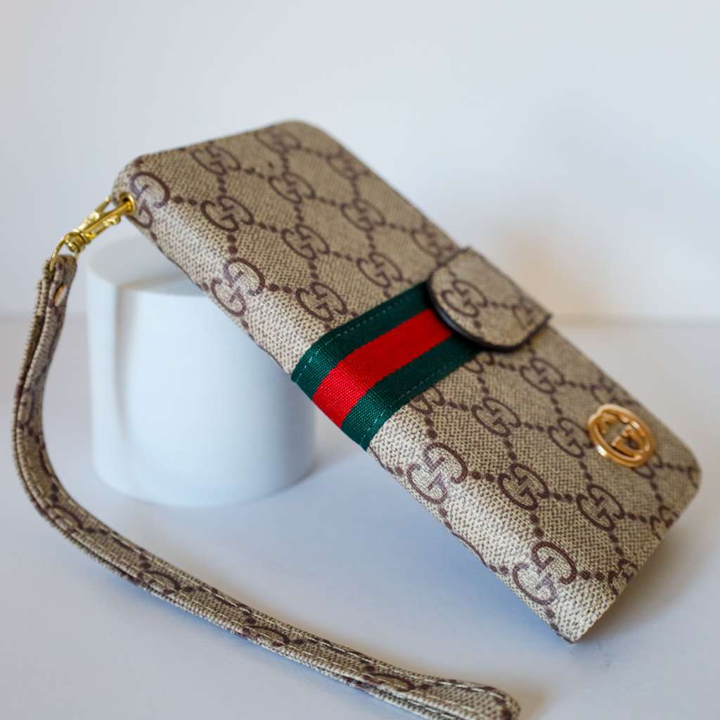 Gucci Wallet Case iPhone Beige Leather