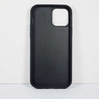 Detailed view of the embroidered 3D heart iPhone case and its stitched surface
