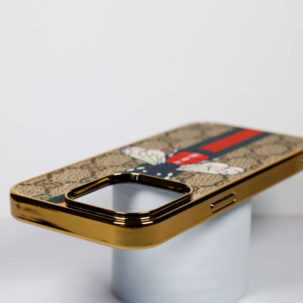 Luxury Designer Fly Print Case Electroplate Frame iPhone 11 12 13 14 15 Pro Max Plus