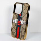 Luxury Designer Fly Print Case Electroplate Frame iPhone 11 12 13 14 15 Pro Max Plus