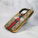 Luxury Designer Fly Print Case Electroplate Frame iPhone 11 12 13 14 15 Pro Max Plus