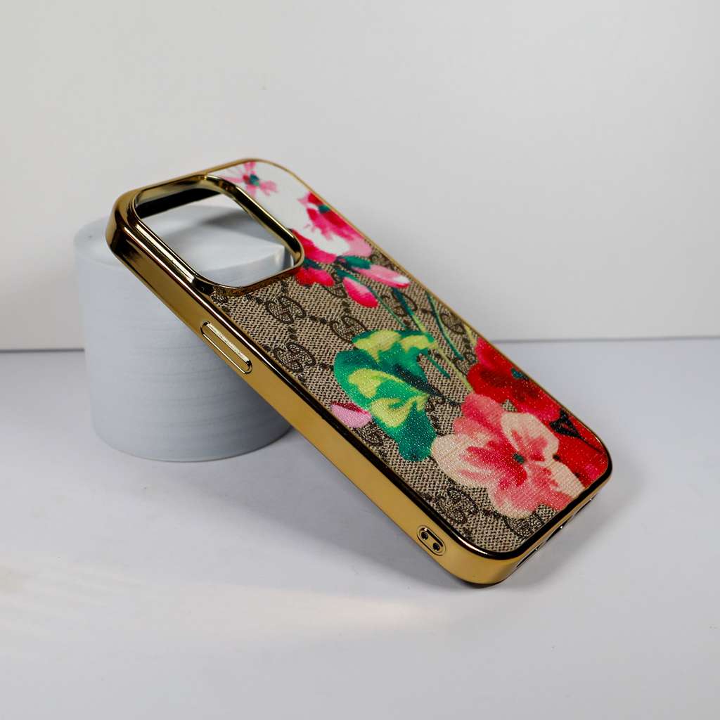 Luxury Bloom iPhone Case 11 12 13 14 15 16 Pro Max Plus Series / Red