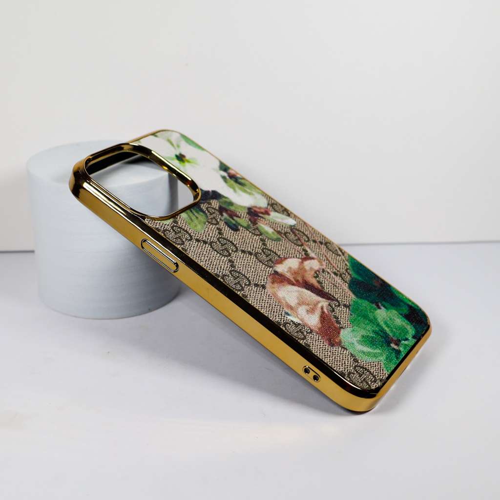 Gucci iPhone 11 12 13 14 15 Plus Pro Max Case White Green Bloom