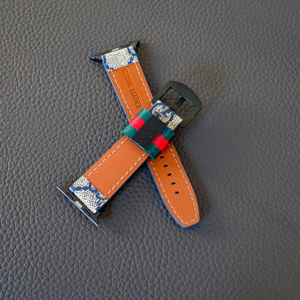 Designer Leather Apple Watch Band Wrist Strap
