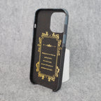 Black checkered phone case for iPhone showing the rear design and protective edges